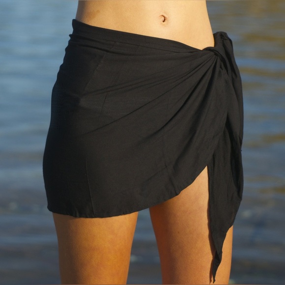 Other - Black Beach Sarong Versatile Bikini Coverup